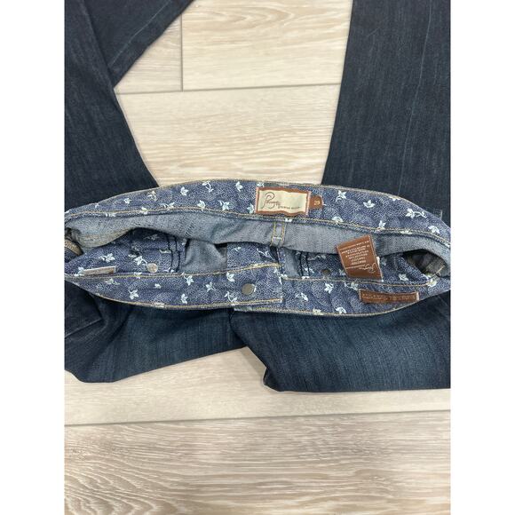 Paige Laurel Canyon Jeans 29 Low Rise Bootcut Dark Wash - Picture 4 of 5